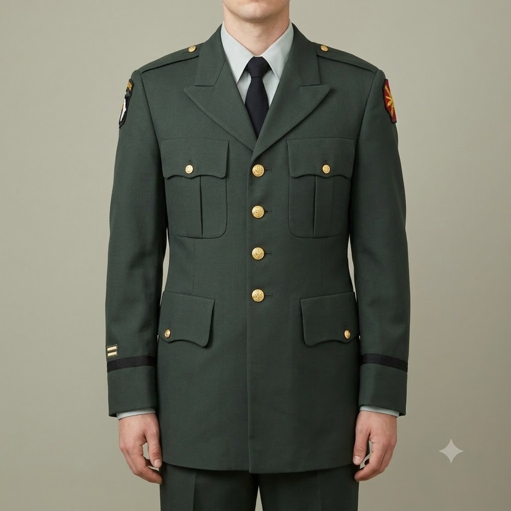 US Army Dress Green Service Coat Men's 41R Airborne Patch Davis Clothing